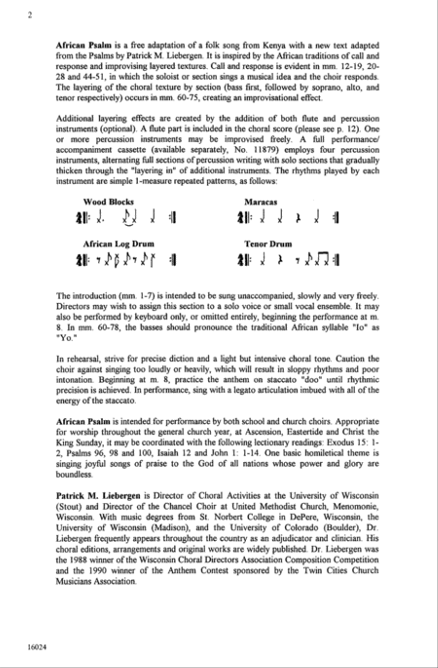 African Psalm African Psalm 4-Part scores gallery preview page 2