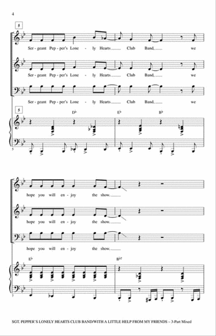 Sgt. Pepper's Lonely Hearts Club Band/With a Little Help From My Friends Choir scores gallery preview page 3
