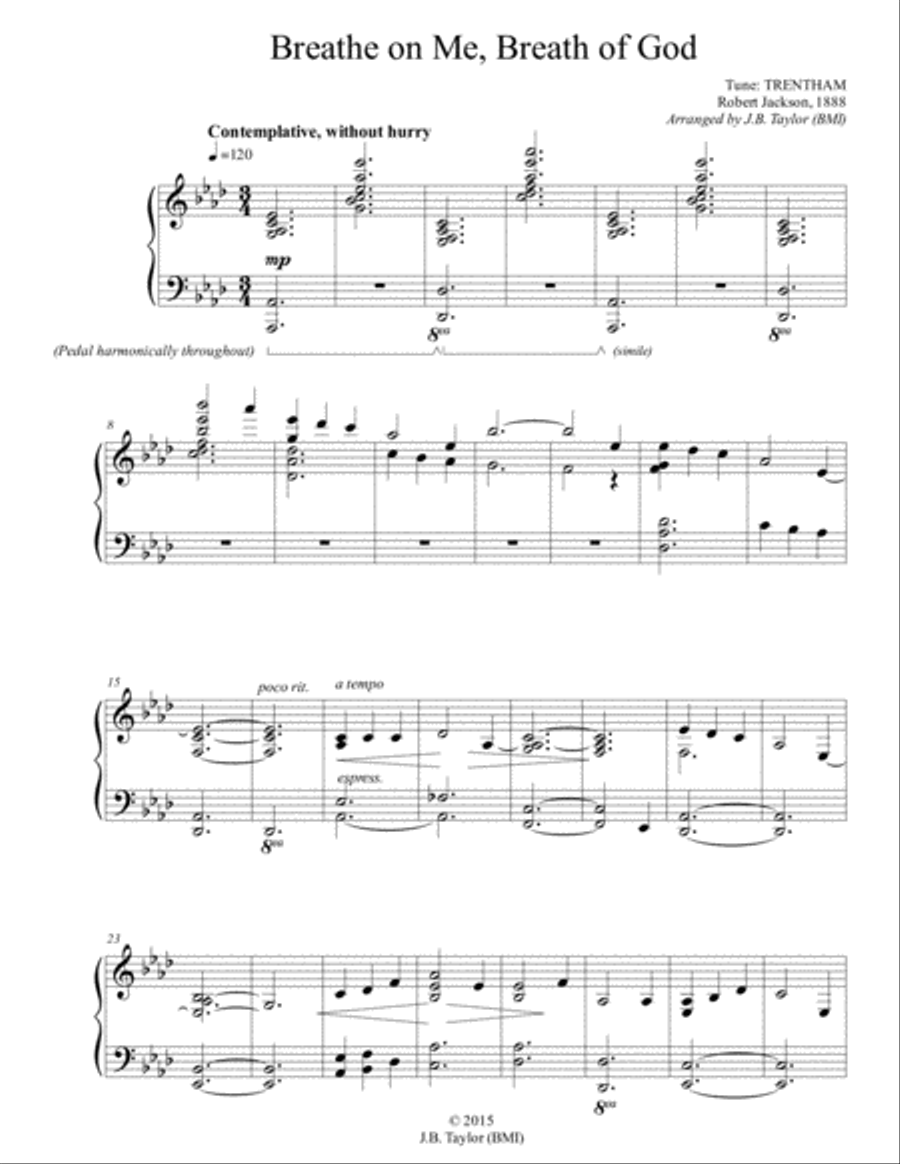 Breathe on Me, Breath of God Piano Solo scores gallery preview page 1