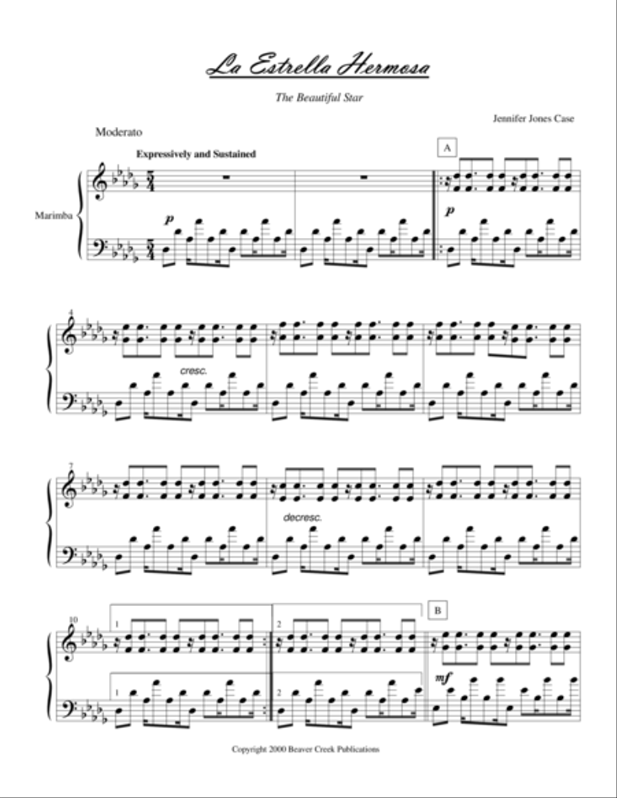 La Estrella Hermosa Marimba scores gallery preview page 1
