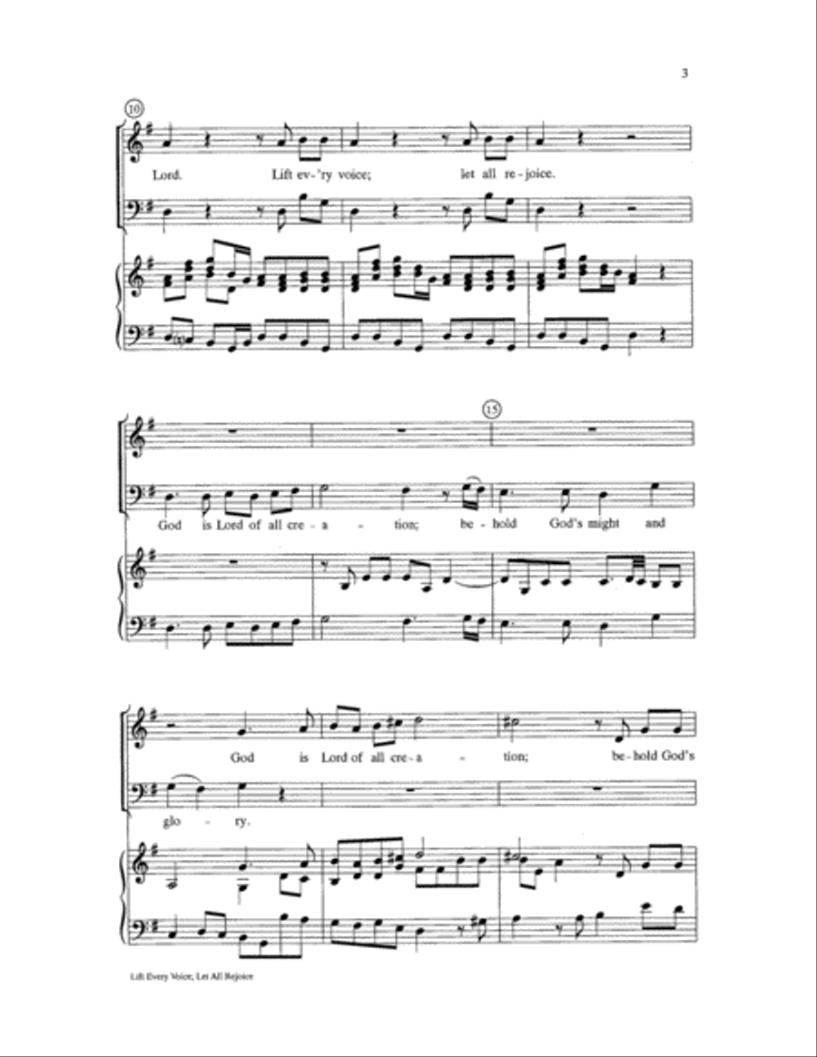 Lift Every Voice; Let All Rejoice Choir scores gallery preview page 3