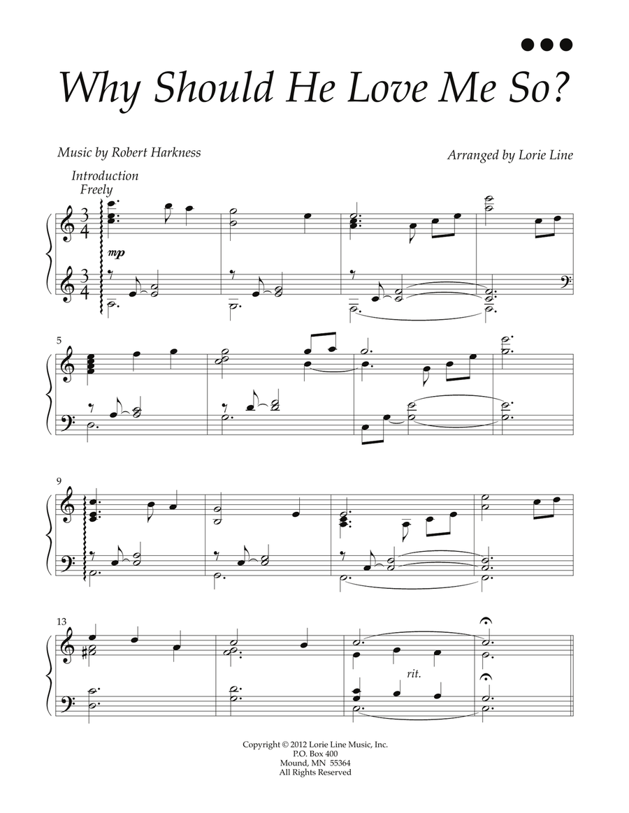 Why Should He Love Me So? Piano Solo scores gallery preview page 1