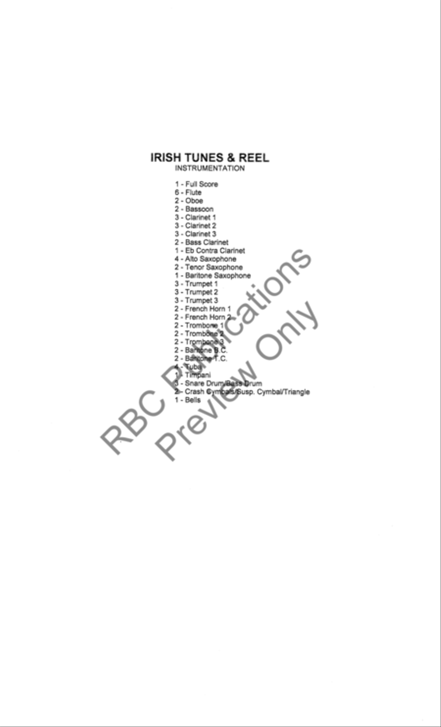 Irish Tunes And Reel (Score) Concert Band scores gallery preview page 3