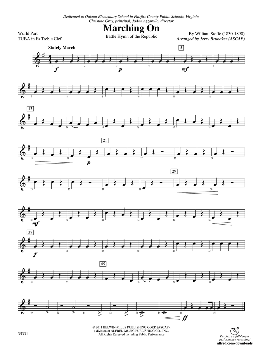 Marching On: (World Part) E-flat Tuba T.C.