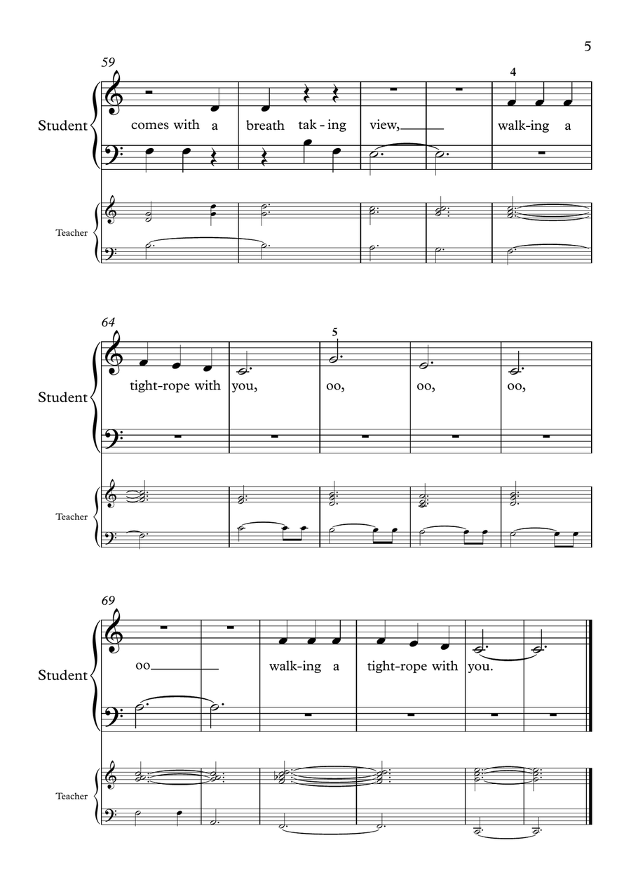 Tightrope Easy Piano scores gallery preview page 5