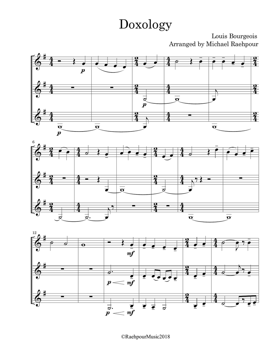 Doxology - Trumpet Trio Trumpet Trio scores gallery preview page 1