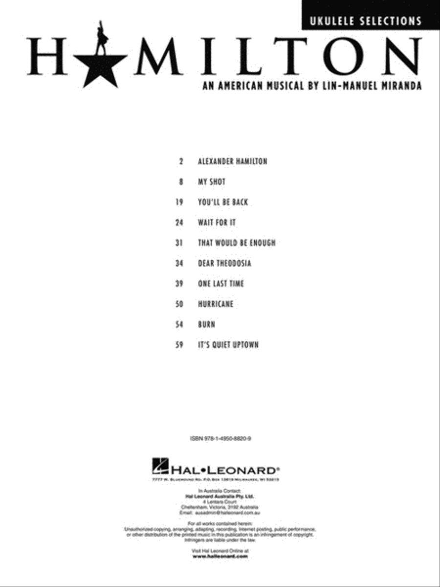Hamilton Ukulele scores gallery preview page 3