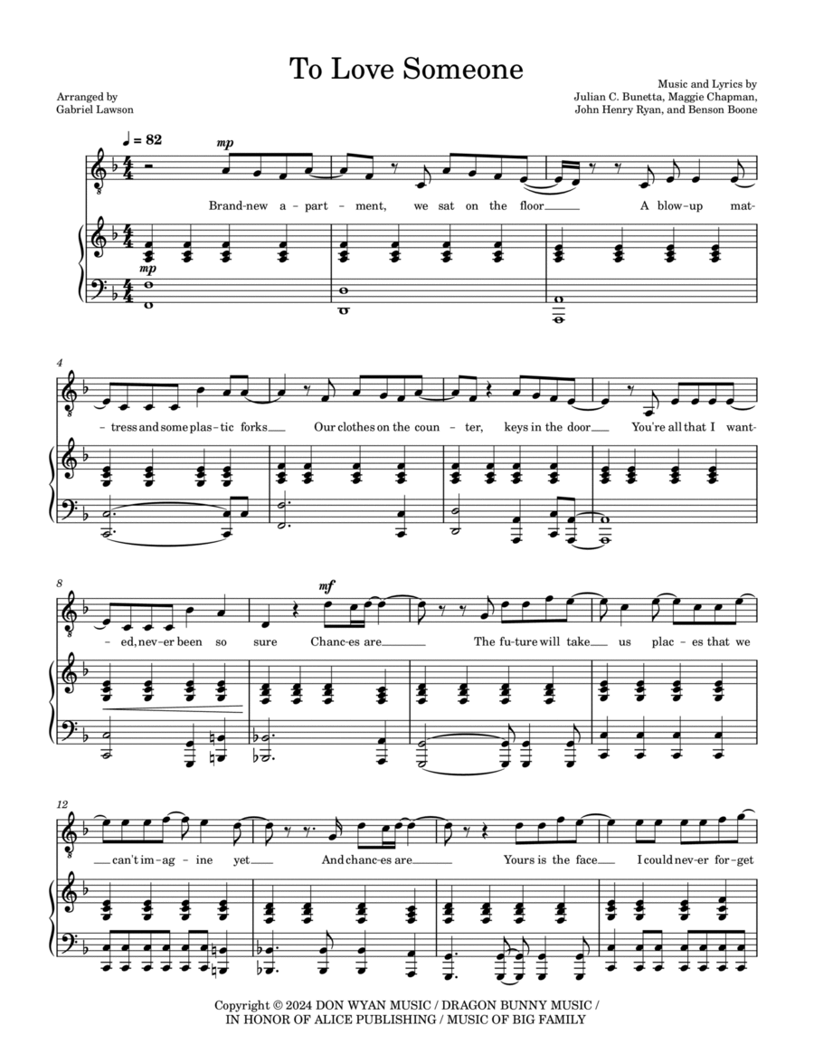 To Love Someone To Love Someone Voice scores gallery preview page 1