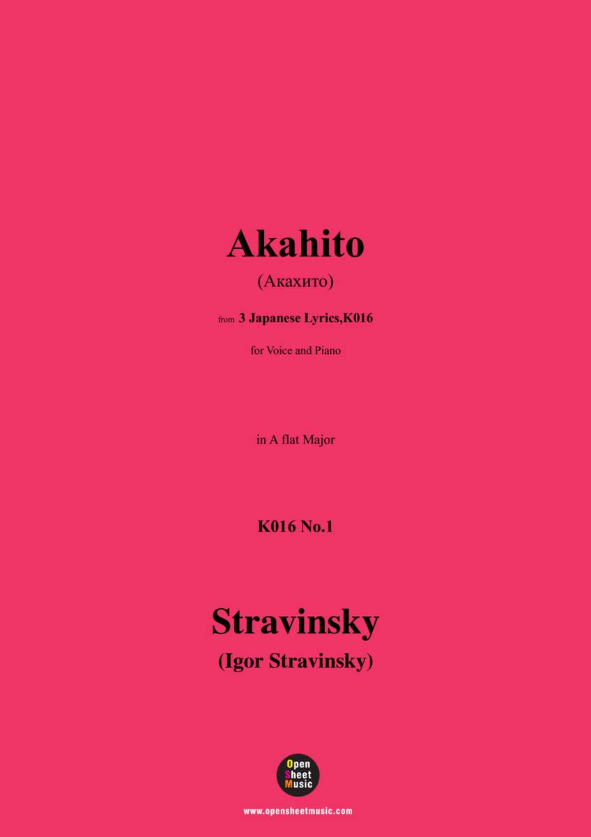 Stravinsky-Akahito(Акахито)(1913),K016 No.1,in A flat Major