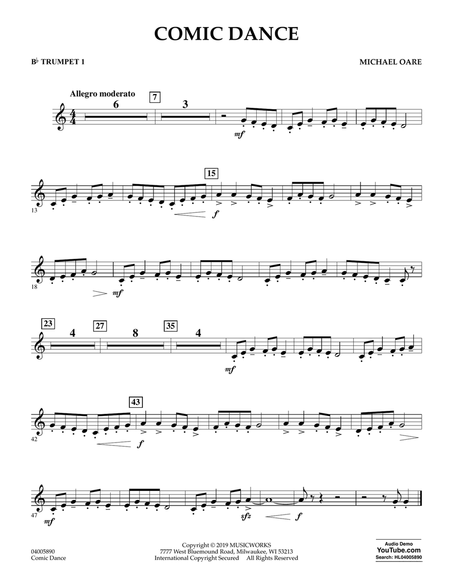 Comic Dance - Bb Trumpet 1 Concert Band scores gallery preview page 1