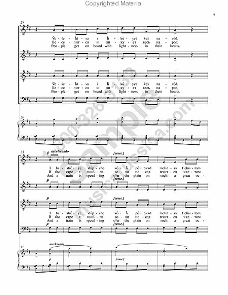 Travelling Song 4-Part scores gallery preview page 6
