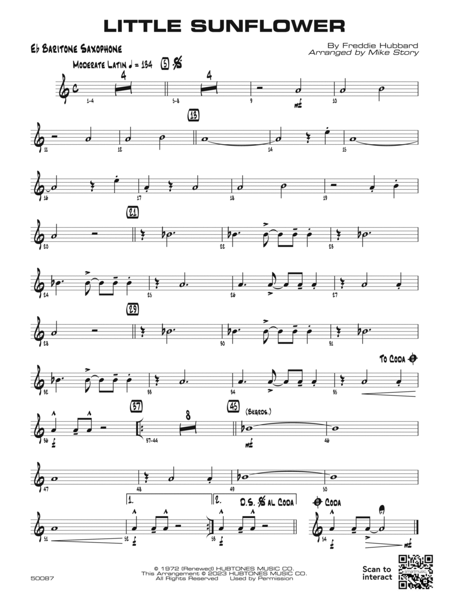 Little Sunflower: E-flat Baritone Saxophone Jazz Ensemble scores gallery preview page 1