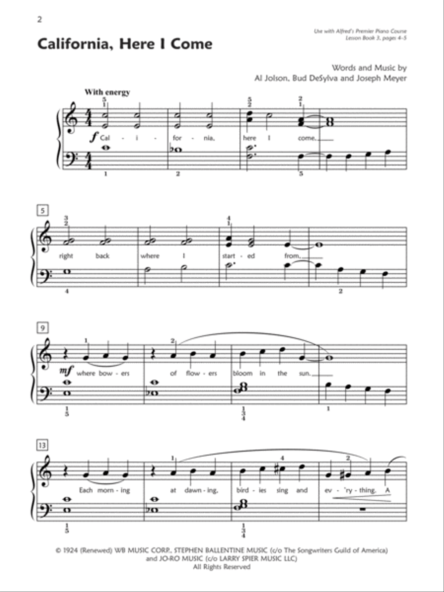 Premier Piano Course Pop and Movie Hits, Book 3 Piano Method scores gallery preview page 3