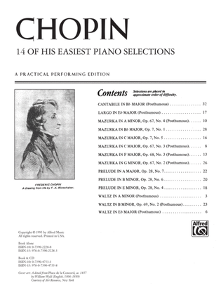Chopin: 14 of His Easiest Piano Selections: A Practical Performing Edition