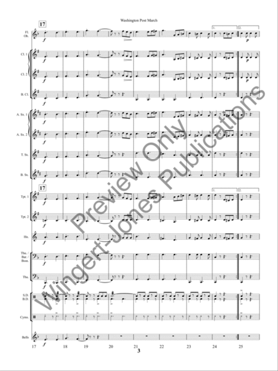 Washington Post March Concert Band scores gallery preview page 7