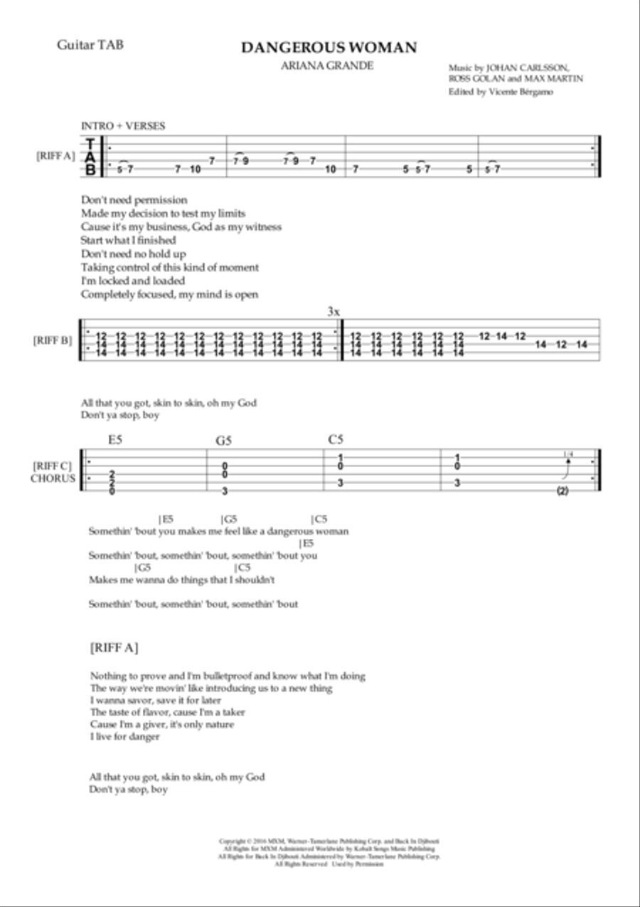 Dangerous Woman Electric Guitar scores gallery preview page 2