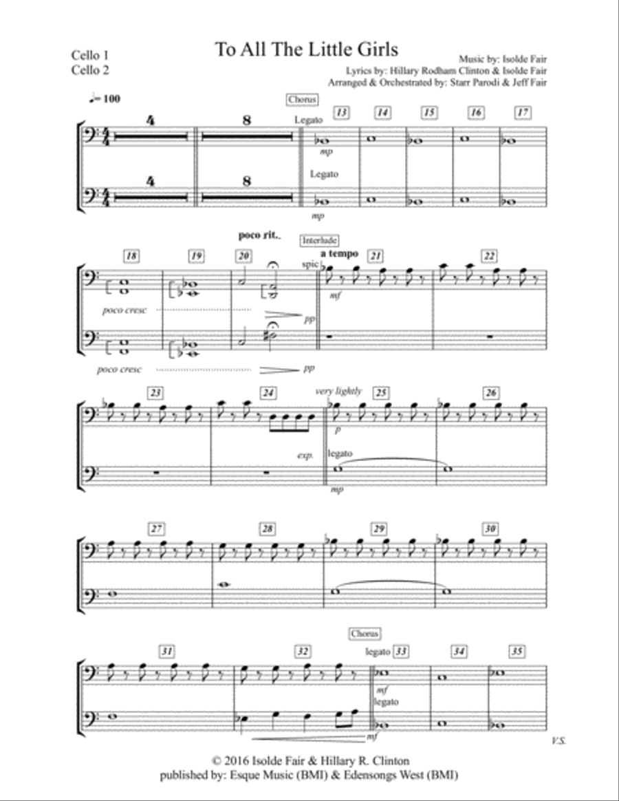 To All The Little Girls String, Piano, Vocal Score Piano, Vocal, Guitar scores gallery preview page 6