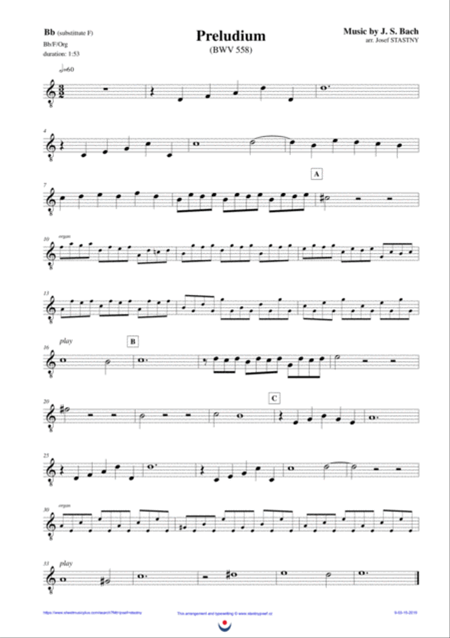 Preludium (Bach, BWV 558) Large Ensemble scores gallery preview page 5