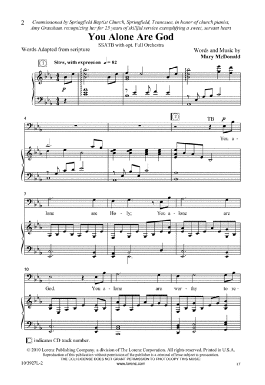 You Alone Are God SSATB scores gallery preview page 3