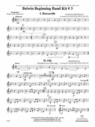 Belwin Beginning Band Kit #3: (wp) B-flat Tuba T.C.