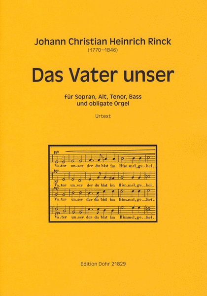 Das Vater unser für Sopran, Alt, Tenor, Bass und obligate Orgel Es-Dur op. 59