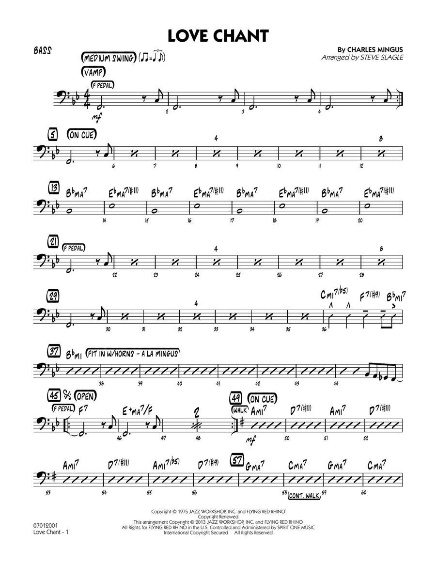 Love Chant - Bass Love Chant - Bass Jazz Ensemble scores gallery preview page 1