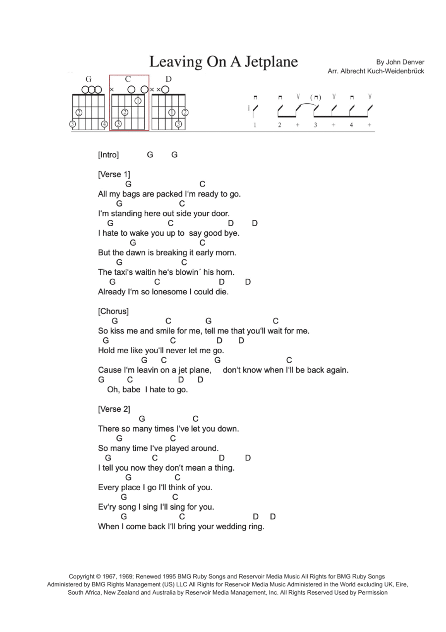 Leaving On A Jet Plane Leaving On A Jet Plane Electric Guitar scores gallery preview page 1