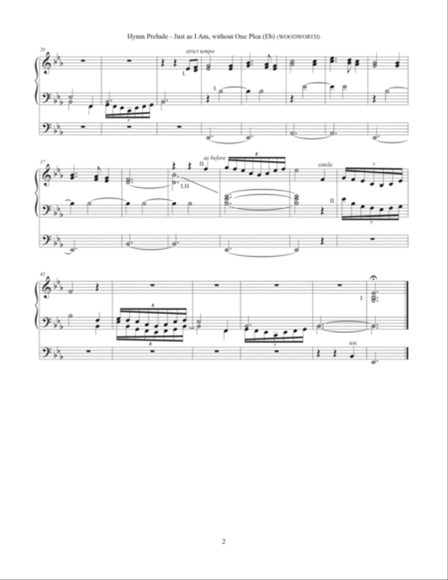 Just as I Am, without One Plea (Hymn Prelude for Organ) Organ Solo scores gallery preview page 3