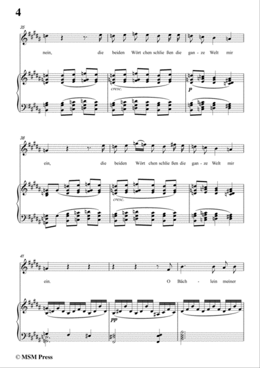 Schubert-Der Neugierige,from 'Die Schöne Müllerin',Op.25 No.6,in B Major,for Voice&Piano Voice scores gallery preview page 6