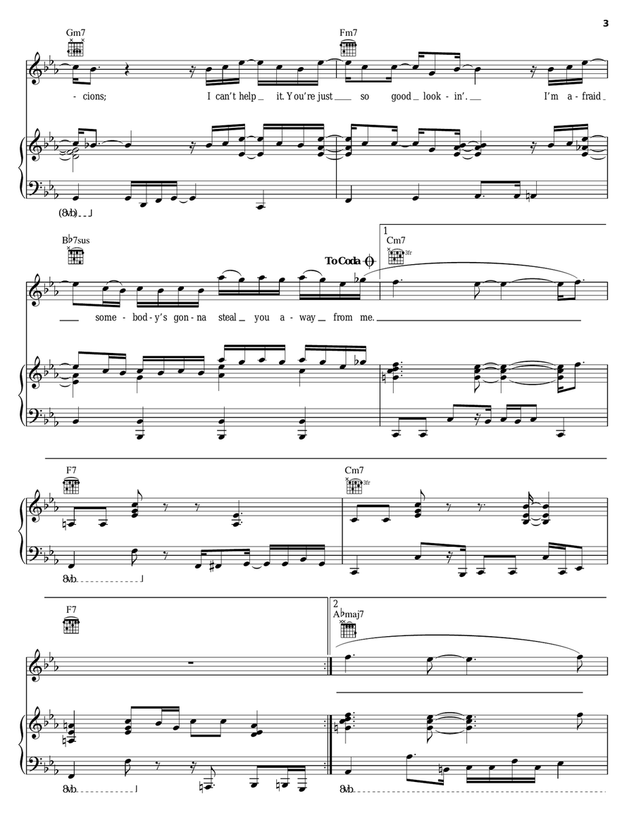 Suspicions Suspicions Piano, Vocal, Guitar scores gallery preview page 3