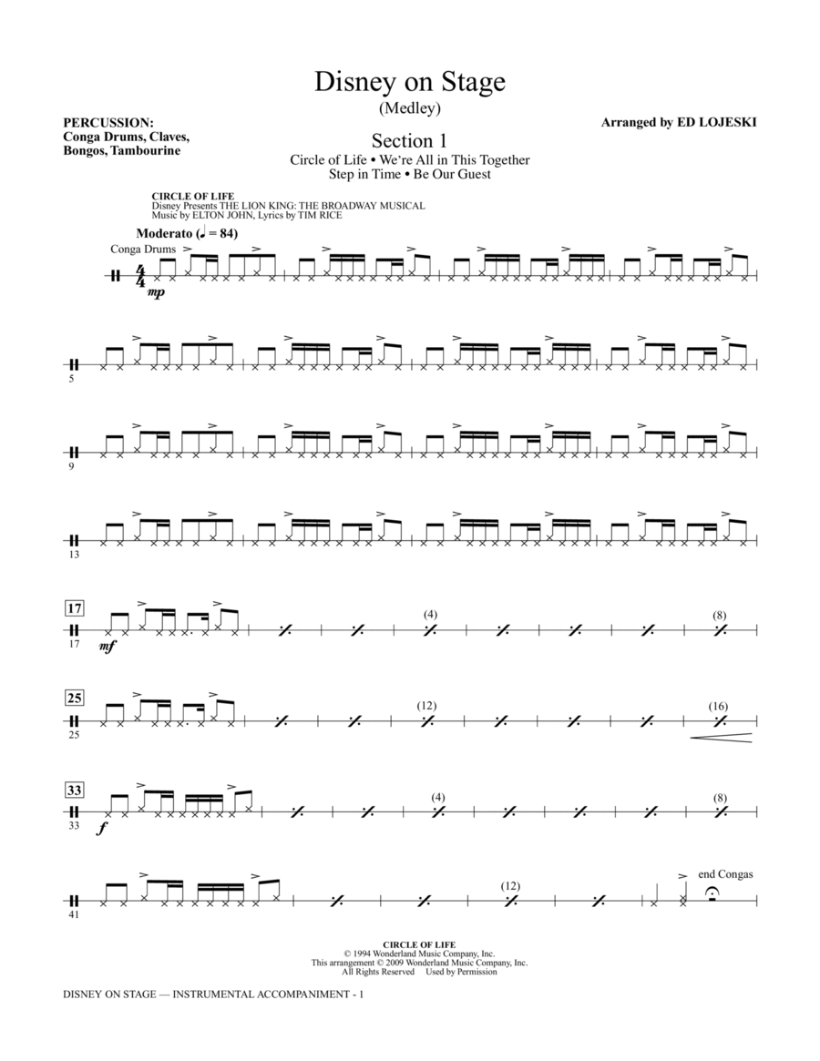 Disney On Stage (Medley) - Percussion Choir scores gallery preview page 1