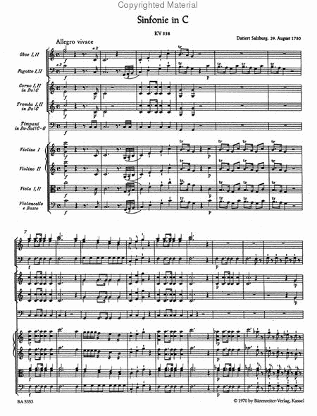 Symphony, No. 34 C major, KV 338