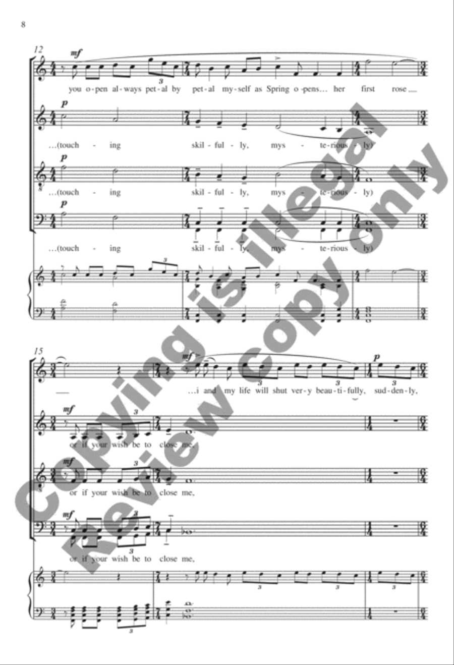 Selected Secular Choral Works of Julian Wachner 4-Part scores gallery preview page 28