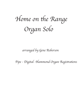 Book cover for Home on the Range Organ Solo