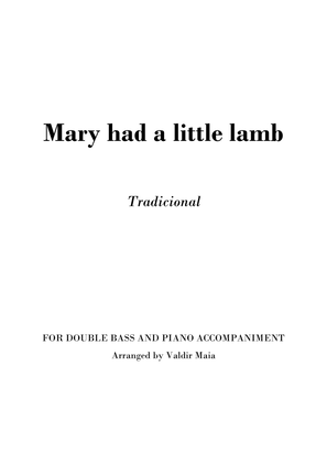 Mary had a little lamb for double bass and piano accompaniment