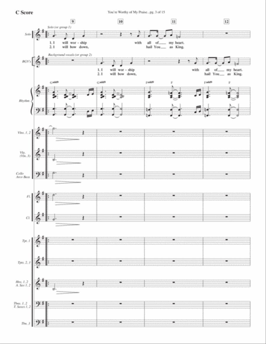 You're Worthy Of My Praise Voice scores gallery preview page 3
