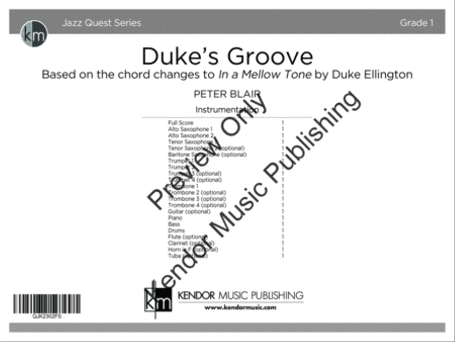 Duke's Groove (Score) Jazz Ensemble scores gallery preview page 2
