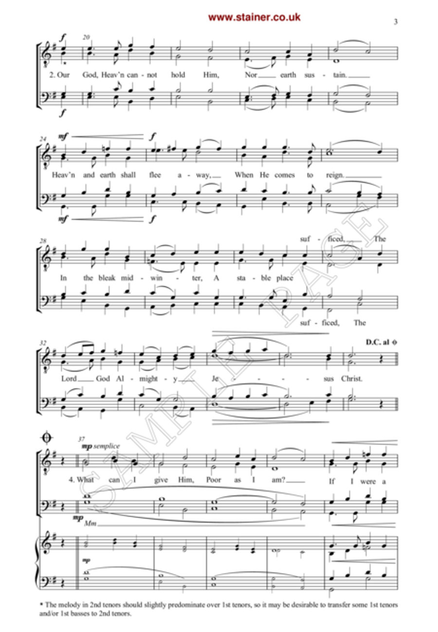 In the bleak midwinter. TTBB arr Rutter TTBB scores gallery preview page 3