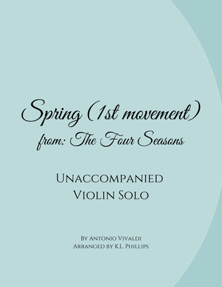 Book cover for Spring (La Primavera), 1st movement - Unaccompanied Violin Solo