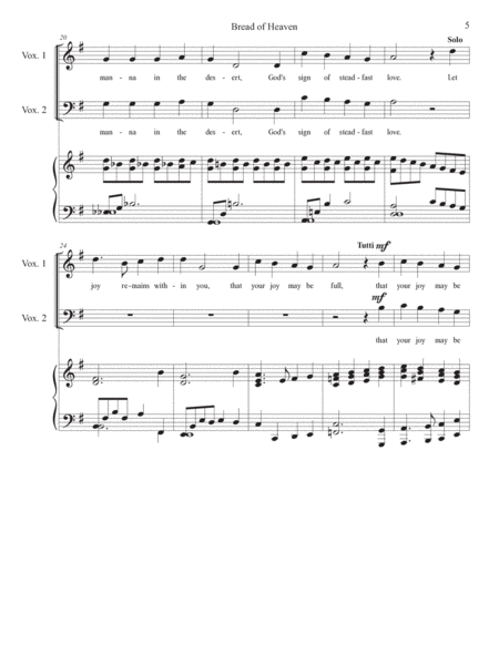 "Bread of Heaven" for SAB voices and piano image number null