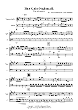 Eine Kleine Nachtmusik (1st movement) for Trumpet and Cello Duet