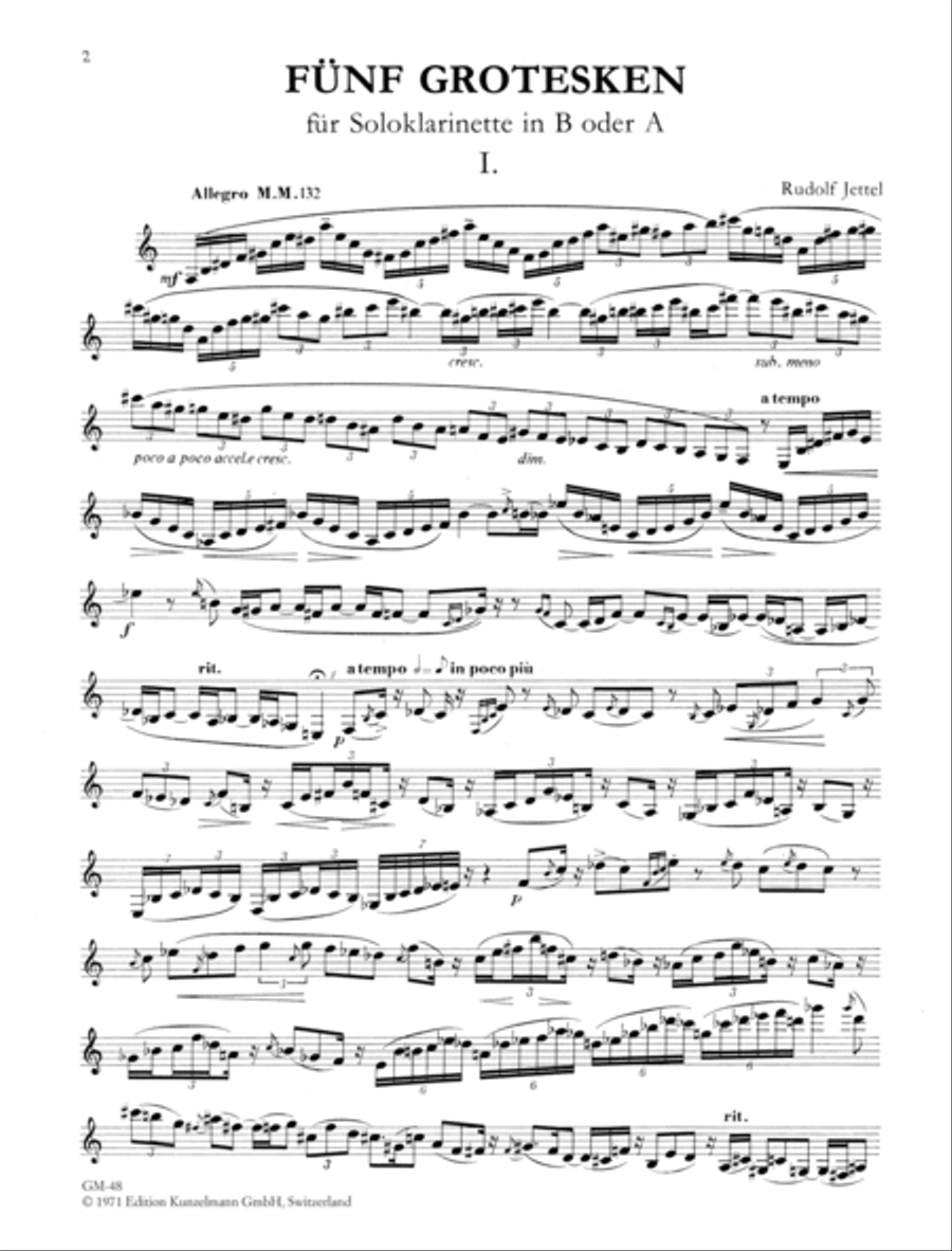 5 Grotesques Clarinet Solo scores gallery preview page 2