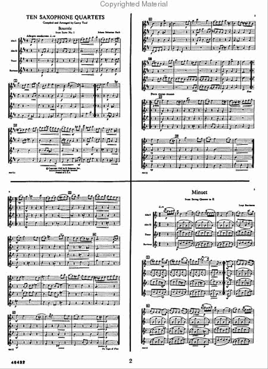 Ten Saxophone Quartets Saxophone Quartet scores gallery preview page 2