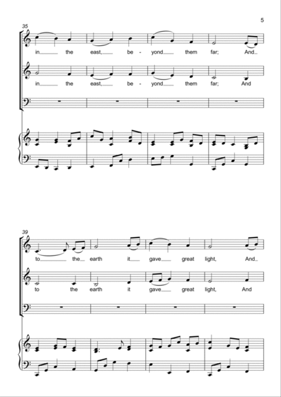 The First Nowell ( The First Noel ) - 3 part choir - SAB - Mixed Voices 3-Part scores gallery preview page 5