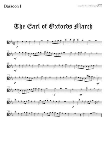 The Earl of Oxford's March für Fagott Quintett image number null