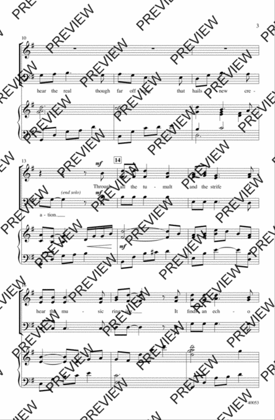 How Can I Keep from Singing? 3-Part scores gallery preview page 10