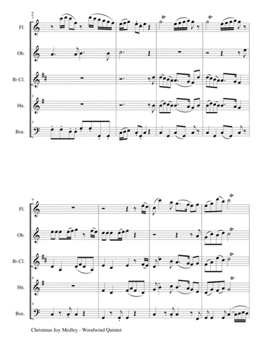 CHRISTMAS JOY MEDLEY (Woodwind Quintet Score and Parts for Flt, Ob, Cl, Hrn, and Bsn) image number null