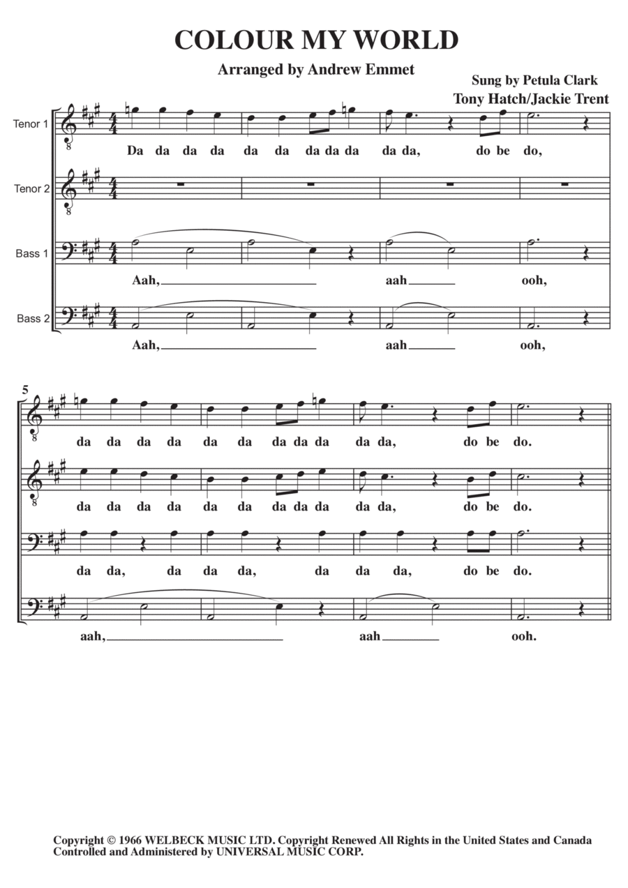Color My World Color My World TTBB scores gallery preview page 1