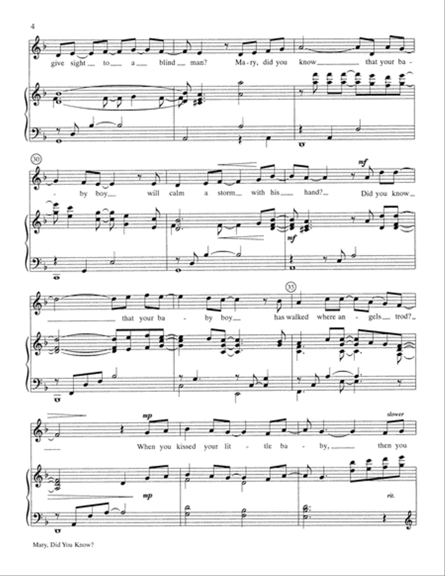 Mary, Did You Know? Solo Medium Voice scores gallery preview page 4