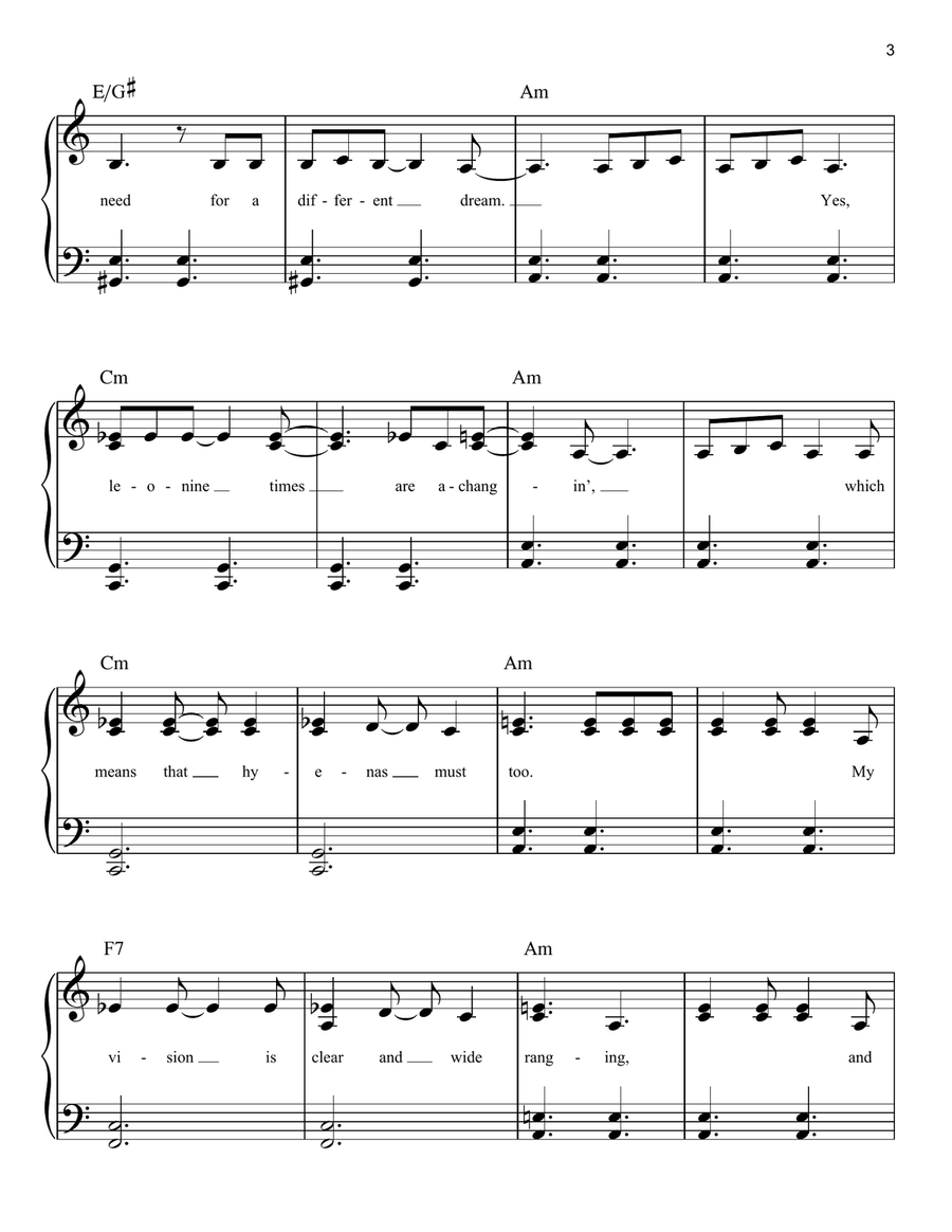 Be Prepared (from The Lion King 2019) Easy Piano scores gallery preview page 3